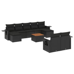 VidaXL 3224774 banc de jardin Rotin, Acier, Bois d'acacia