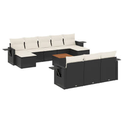VidaXL 3224782 banc de jardin Rotin, Acier, Bois d'acacia