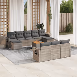 VidaXL 3224786 banc de jardin Rotin, Acier, Bois d'acacia
