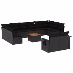 VidaXL 3224795, Noir, Rotin, Acier, Bois d'acacia, 110 kg, Adultes et enfants, 550 mm, 550 mm