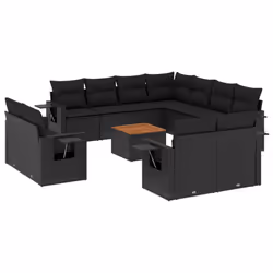 VidaXL 3224823, Noir, Rotin, Acier, Bois d'acacia, 110 kg, Adultes et enfants, 550 mm, 550 mm