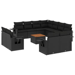 VidaXL 3224823 banc de jardin Rotin, Acier, Bois d'acacia