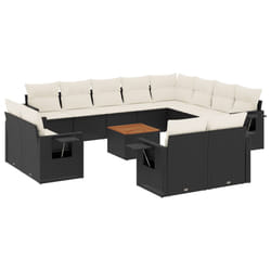 VidaXL 3224831 banc de jardin Rotin, Acier, Bois d'acacia