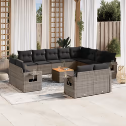 VidaXL 3224835 banc de jardin Rotin, Acier, Bois d'acacia