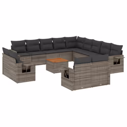 VidaXL 3224842, Gris foncé, Rotin, Acier, Bois d'acacia, 110 kg, Adultes et enfants, 550 mm, 550 mm