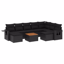 VidaXL 3224844, Noir, Rotin, Acier, Bois d'acacia, 110 kg, Adultes et enfants, 550 mm, 550 mm