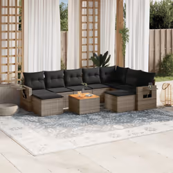 VidaXL 3224849 banc de jardin Rotin, Acier, Bois d'acacia