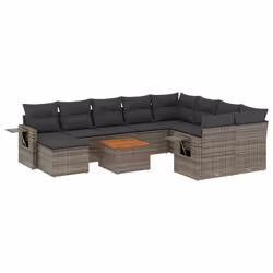 VidaXL 3224856, Gris foncé, Rotin, Acier, Bois d'acacia, 110 kg, Adultes et enfants, 550 mm, 550 mm