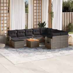 VidaXL 3224856 banc de jardin Rotin, Acier, Bois d'acacia