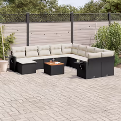 VidaXL 3224859 banc de jardin Rotin, Acier, Bois d'acacia