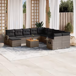 VidaXL 3224863 banc de jardin Rotin, Acier, Bois d'acacia