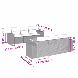 VidaXL 3225334 ensemble de meubles de jardin
