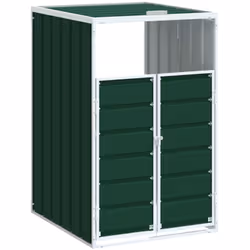 Ce rangement pour poubelles à roulettes cache discrètement vos poubelles dans le jardin, transformant votre espace extérieur ...