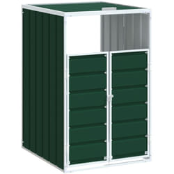 Vidaxl - Rangement à roulettes pour poubelles pour bac unique vert acier
