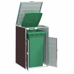 vidaXL Rangement à roulettes pour poubelles pour bac unique acier