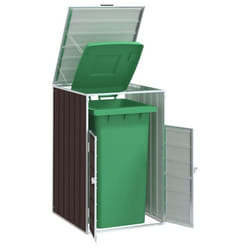 vidaXL Rangement à roulettes pour poubelles pour bac unique acier