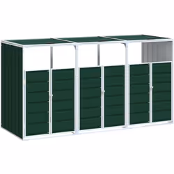 Ce rangement pour poubelles à roulettes cache discrètement vos poubelles dans le jardin, transformant votre espace extérieur ...