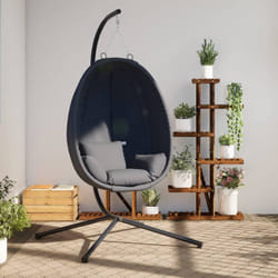 Vidaxl - Chaise suspendue en forme d œuf avec support anthracite