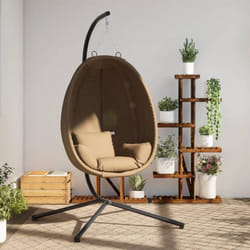Vidaxl - Chaise suspendue en forme d'œuf et support taupe tissu et acier