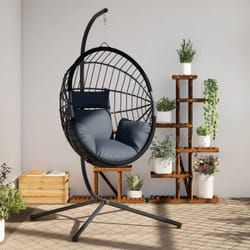 Vidaxl - Chaise suspendue en forme d'œuf avec support anthracite
