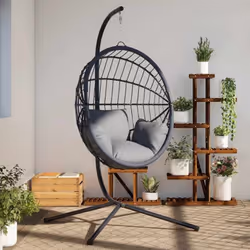 Ce cadre élégant de chaise suspendue en forme d'œuf vous donne la possibilité de choisir différents paniers suspendus pour s' ...