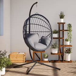 Ce cadre élégant de chaise suspendue en forme d'œuf vous donne la possibilité de choisir différents paniers suspendus pour s' ...