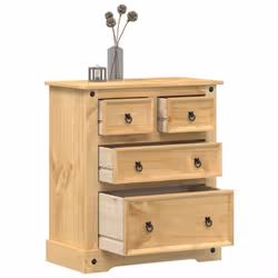 Cette commode en bois, au look intemporel, est conçue pour être un excellent supplément à votre maison. Bois de pin massif :  ...