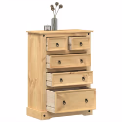Cette commode en bois, au look intemporel, est conçue pour être un excellent supplément à votre maison. Bois de pin massif :  ...