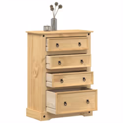 Cette commode en bois, au look intemporel, est conçue pour être un excellent supplément à votre maison. Bois de pin massif :  ...