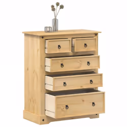 Cette commode en bois, au look intemporel, est conçue pour être un excellent supplément à votre maison. Bois de pin massif :  ...