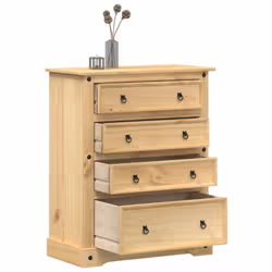 Cette commode en bois, au look intemporel, est conçue pour être un excellent supplément à votre maison. Bois de pin massif :  ...