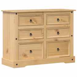 Cette commode en bois, au look intemporel, est conçue pour être un excellent supplément à votre maison. Bois de pin massif : ...