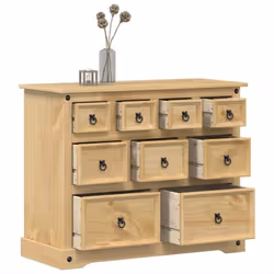 Cette commode en bois, au look intemporel, est conçue pour être un excellent supplément à votre maison. Bois de pin massif : ...