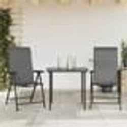 vidaXL Chaises pliables de jardin lot de 2 gris résine tressée