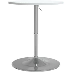 Table de bar blanc 60x60x90cm bois d'ingénierie et acier chromé Vidaxl