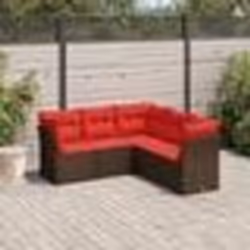 vidaXL Salon de jardin avec coussins 5 pcs marron résine tressée
