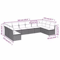 VidaXL 3249932 ensemble de meubles de jardin