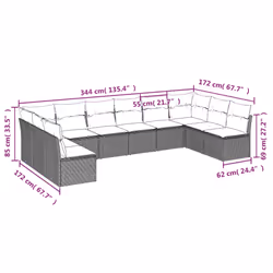 VidaXL 3249934 ensemble de meubles de jardin