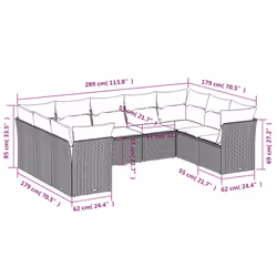 VidaXL 3249982 ensemble de meubles de jardin
