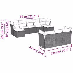 VidaXL 3250175 ensemble de meubles de jardin