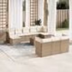 vidaXL Salon de jardin 11 pcs avec coussins beige résine tressée