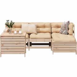 Cet ensemble de salon de jardin en bois avec un design à lattes sera un excellent complément à votre jardin, patio ou terrass ...