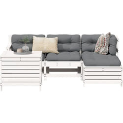 Vidaxl - Salon de jardin 5 pcs blanc bois massif de pin