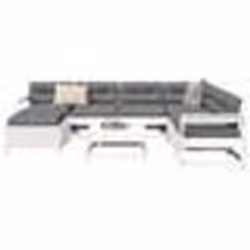 vidaXL Salon de jardin 8 pcs blanc bois de pin massif