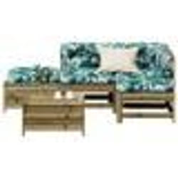 vidaXL Salon de jardin 5 pcs avec coussins bois de pin imprégné