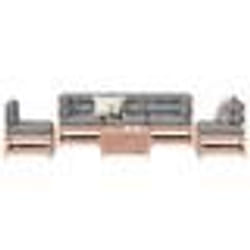 vidaXL Salon de jardin 6 pcs avec coussins bois massif Douglas