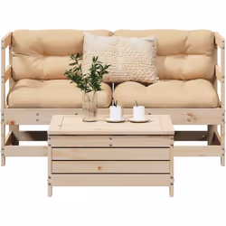 Cet ensemble de salon de jardin en bois avec un design à lattes sera un excellent complément à votre jardin, patio ou terrass ...
