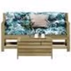 vidaXL Salon de jardin 3 pcs avec coussins bois de pin imprégné