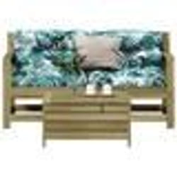 vidaXL Salon de jardin 3 pcs avec coussins bois de pin imprégné