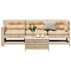 Salon De Jardin 4 Pcs Avec Coussins Bois De Pin Massif Vidaxl